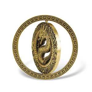 Moneda giratoria de dragón dorado, moneda de Metal de aleación de latón o zinc 3D personalizada con monedas conmemorativas chapadas en oro <span class=keywords><strong>real</strong></span> o oro antiguo - Product Image 4