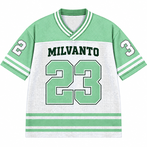 Mint Green Custom Men's Soccer <b>Football</b> Jersey Short Sleeve Breathable Mesh Teamwear <b>Personalised</b> Name & Number Training Jersey - Product Image 1