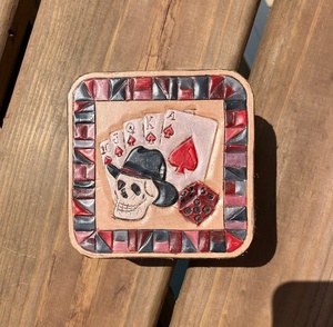 Ace of Cards Western Leather Jewelry case Hair on Hide Boîte à bijoux aztèque sac à cosmétiques organisateur de rangement facile cowgirl fashion - Product Image 5