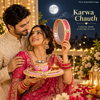 Ensemble de thali Karwa Chauth, 3 pièces, thali décoratif pour la prière avec bol Karwa, tasse en acier inoxydable pour les femmes, célébration festive