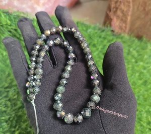 Perlas de moissanita verde negruzca de 6 a 7.5 mm con corte facetado para la elaboración de joyería - Product Image 4