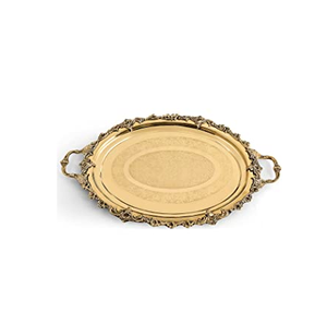 Magnifique plateau en laiton martelé avec poignée, plateau de rangement en laiton, plateau de présentation de vaisselle pour la cuisine - Product Image 4