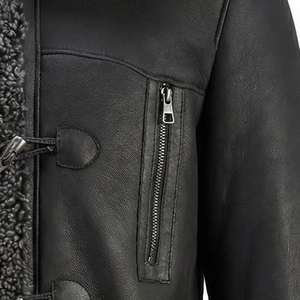 Premium Leather <b>Shearling</b> <b>Jacket</b> <b>Men</b> Genuine Winter Fur Aviator Coat Stylish Warm Durable Biker Outerwear Fashion - Product Image 6