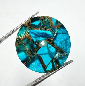 Cadran de montre automatique en pierre turquoise cuivrée 28,50 mm, disque de 1 mm d'épaisseur, pierre précieuse, accessoires de montre classiques, élégants et luxueux - Product Image 1
