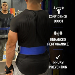 Ceinture de musculation de qualité supérieure pour l'exercice en salle de sport, soutien dorsal, levée de poids, soulevé de terre, avec longue chaîne en acier robuste - Product Image 4
