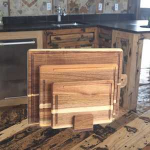 Acacia Wood Cutting <b>Board</b> Set with Handle Hole Wooden Chopping <b>Board</b> Kitchen Cutting <b>Board</b> Serving <b>Board</b> Durable - Product Image 2