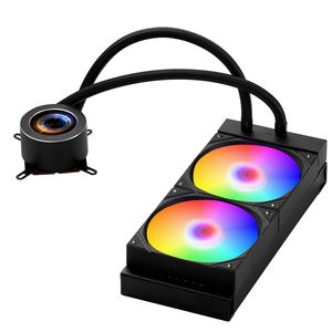 Dissipatore a Liquido AIO Personalizzabile Nero per PC, Ventole PWM da 120mm, Pompa con Interfaccia di Alimentazione PWM a 4 PIN, Raffreddamento CPU ad Acqua, Display LCD da 2.1FT - Product Image 1