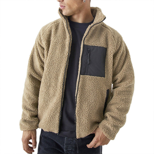 Custom Winter <b>Sherpa</b> <b>Fleece</b> <b>Jacket</b> Unisex Contrast Pocket Casual Outdoor Coat Stand Collar Winter Streetwear Wholesale - Product Image 6