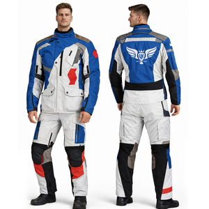 ชุดขับขี่มอเตอร์ไซค์กันน้ำสำหรับผู้ชาย ชุดแจ็คเก็ตและกางเกงสำหรับการขับขี่แบบทัวร์ริ่ง พร้อมแผ่นป้องกัน CE สำหรับการขับขี่มอเตอร์ไซค์แบบทัวร์ริ่ง - Product Image 6