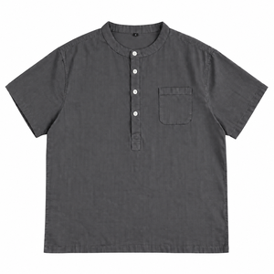 Wholesale Plus Size Men's <b>Oversized</b> 100% Cotton Yarn Dyed T-<b>Shirts</b>, Button-Front 200 GSM, Made in Bangladesh - Product Image 2