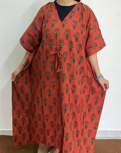 Vestido Kaftan Maxi de Algodón Estampado Cómodo para Mujer, con Corte Holgado y Estampados Vibrantes - Product Image 4