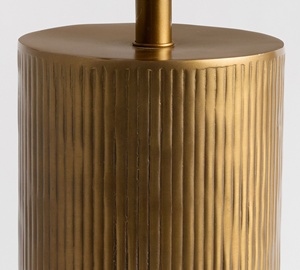 Lámpara de Mesa de Metal con Columna Acanalada, Base de Hierro Dorado Cepillado, Pantalla de Tela Premium, Iluminación Ambiental Cálida para Interiores de Lujo - Product Image 4
