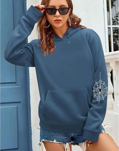 Sudadera con Capucha ROMEO INDUSTRY para Mujer, Informal, de Mezcla de Algodón, Suave, Cómoda y Transpirable, con Bolsillos, para Invierno/Otoño - Product Image 4