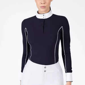 Camisa de equitación para mujer de alta calidad, tela suave diseñada para brindar comodidad, flexibilidad y un look elegante para montar. Camisas de competición para mujer. - Product Image 1