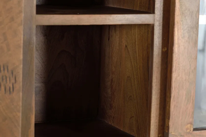 Armoire verticale de chambre à coucher au design industriel moderne, en bois de manguier massif, pour salon et bureau - Product Image 4