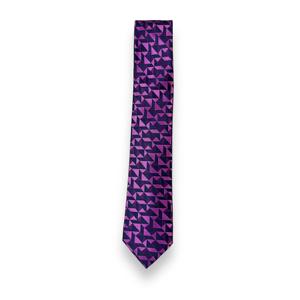Corbata de Hombre con Patrón Geométrico Morado, Elegante Corbata de Poliéster |   Traje Formal para Bodas y Eventos Empresariales, Diseño Clásico, Suministro al por Mayor OEM - Product Image 2