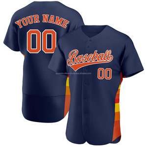 Camiseta de béisbol de poliéster con estampado de sublimación, ropa de fútbol de manga corta auténtica - Product Image 1