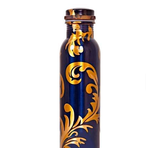 Ensemble de bouteilles d'eau en cuivre pur 100% faites à la main, capacité de 2L pour le sport - Comprend une boîte en cuivre, ensemble cadeau parfait - Product Image 1