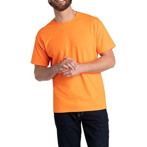 T-shirt pour homme, couleur unie violette, manches courtes, col rond, coupe classique, décontracté, 100% coton jersey tricoté, design uni - Product Image 4