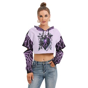 Sudadera con Capucha Corta Gótica para Mujer, Mangas Regulares, Transpirable, de Poliéster, Informal de Invierno, 200g, Sudadera de Punto de Manga Larga - Product Image 2