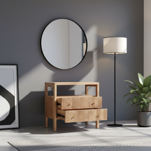 Mesa de Noche Contemporánea de Madera de Alta Calidad con Dos Cajones para el Hogar, Hotel, Sala de Estar, Dormitorio, Uso en Almacenes - Product Image 3