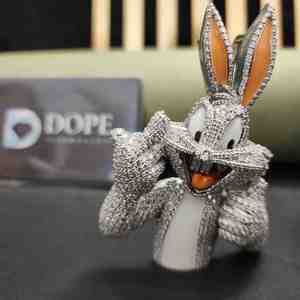 Pendentif Charme Lapin Tendance en Acier Inoxydable de Luxe avec Diamant de Laboratoire 5 carats Entièrement Sertie pour Cadeau de Saint-Valentin - Product Image 6