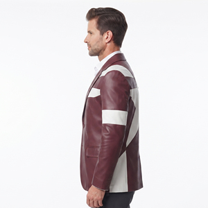 Men's Slim Fit <b>Leather</b> <b>Blazer</b> Coat Men Cowhide Office Wear <b>Leather</b> <b>Blazer</b> Men 100% PU <b>Leather</b> <b>Blazer</b> Coat With Button - Product Image 3