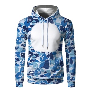 Venta al por mayor personalizado 100% algodón hombres gota hombro Sudadera con capucha sólido invierno Casual pulóver polar bordado Puff Digital - Product Image 4