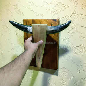 Décoration murale en corne de taureau naturelle de qualité supérieure, faite à la main, avec base en bois, 22 pouces, au meilleur prix - Product Image 2