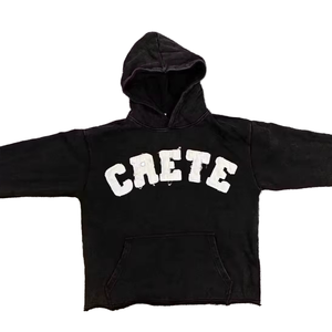 Conjunto de Sudadera con Capucha y Pantalones Deportivos para Hombre de Alta Calidad, Lavado Ácido, Estilo Vintage, Bordado, Algodón/Poliéster Ecológico - Product Image 1