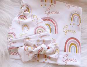 Cotton <b>Swaddle</b> <b>Blanket</b> With Rainbow Pattern Wearable Soft Baby Wrap For <b>Newborns</b> <b>Swaddle</b> <b>Blanket</b> - Product Image 4