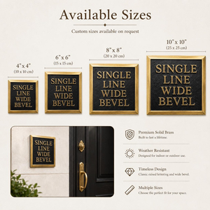 Custom Brass <b>Plaque</b> Raised Letter Black Door Sign Wide Beveled Border Personalized House Nameplate Luxury Entrance <b>Plaque</b> - Product Image 3