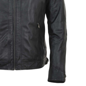 Veste en cuir pour homme de haute qualité à col montant, personnalisable, prix de gros pour la saison hivernale - Product Image 5
