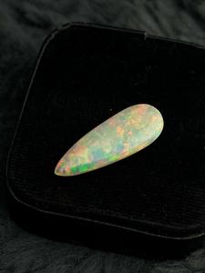 Opale d'Éthiopie naturelle, cabochon taille poire, opale de feu multicolore, pierre précieuse lâche chatoyante, sans traitement, pour la joaillerie - Product Image 3