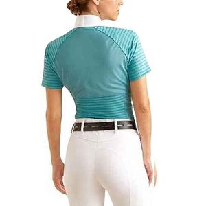 Vêtement de base équestre pour femmes, respirant, en polyester et élasthanne, à manches courtes, personnalisable avec logo, pour la compétition - Product Image 3