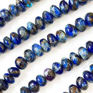 Aaa Blue Copper Turquoise Rondelle <b>Beads</b> Neon Blue Mohave Turquoise <b>Beads</b> For Jewelry Making Supplies 8-10MM Turquoise Gemstone - Product Image 1
