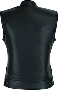 Chaleco de cuero genuino para mujer con cremallera lateral, chaleco de moda - Product Image 2