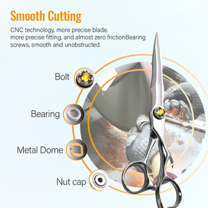 High-end Barber Scissors VG10 High Hardness Stainless Steel Hairdressing Shears <b>Sets</b> With Yellow Diamond Bearing <b>Screws</b> - Product Image 4