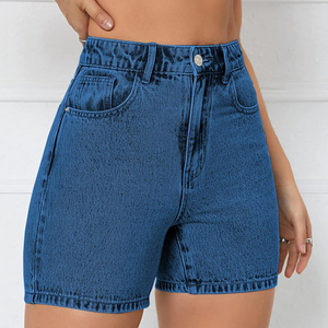 Latest Design Quick Dry Women Cotton <b>Material</b> Short Length Mid Waist Light Weight Women <b>Denim</b> Shorts - Product Image 2
