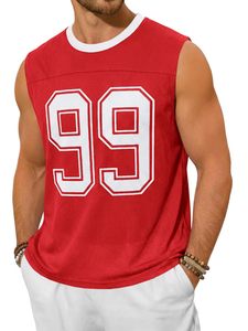 Mens Jersey <b>Shirt</b> Number Graphic Mesh Workout Tank Top <b>Y2k</b> Oversized Casual Sleeveless Tees - Product Image 1