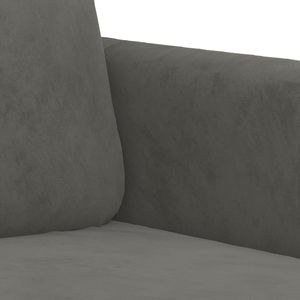 Divano a 2 Posti in Velluto Grigio Scuro per Soggiorno, 100% Poliestere con Telaio in Legno e Metallo - Product Image 6