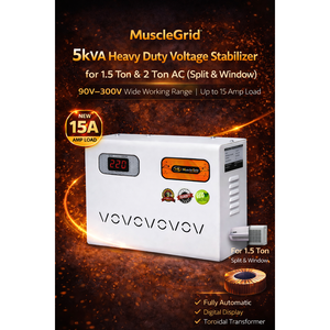 Estabilizador de Voltaje de Pared con Pantalla Digital AC de 5KVA de Alta Resistencia MuscleGrid, 90V-300V, hasta 2 Toneladas, Sistema de Alimentación Ininterrumpida (UPS) - Product Image 6