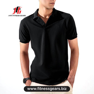 เสื้อโปโลผู้ชายสีพื้น แขนสั้น สีน้ำเงินกรมท่า แห้งเร็ว ทรงลำลอง - Product Image 1