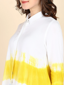 เสื้อเชิ้ตผู้หญิง Maaesa ผ้าเรยอน ลายมัดย้อม คอปกติดกระดุม แขนยาว สำหรับฤดูใบไม้ผลิ/ฤดูร้อน ทรงพอดีตัว เหมาะสำหรับใส่ทำงาน - Product Image 3