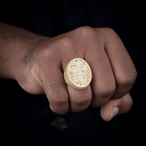 Men's White Gold Diamond Ring Hip Hop <b>Style</b> Tiger <b>Head</b> Design G Color Natural Diamonds Everyday Wear - Product Image 2