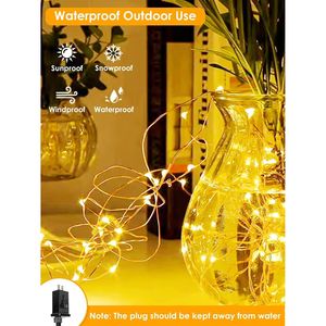 200 LED Fairy <b>Lights</b> 66Ft Plug-in String <b>Lights</b> Waterproof Indoor Outdoor Christmas Decor 8 Modes <b>Timer</b> Twinkle Effects for - Product Image 6