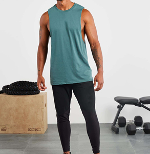 Machine Stitched Men Cut Out Sleeveless Shirt Gym <b>Stringer</b> <b>Vest</b> Blank Workout Shirt Muscle Tee Bodybuilding Tank Top Fitness - Product Image 5