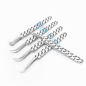 Pince à épiler pour extensions de cils RMI Silver Shin Tip anti-magnétique 10 mm en acier inoxydable à pointe lisse, design personnalisé - Product Image 1