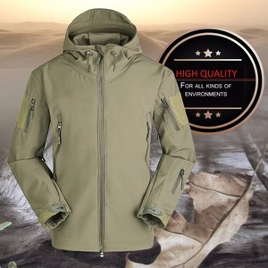 Veste softshell pour homme, olive, à capuche, multi-poches, doublée en polaire, coupe-vent, résistante à l'eau, veste d'extérieur, vert sauge, OEM personnalisé - Product Image 4