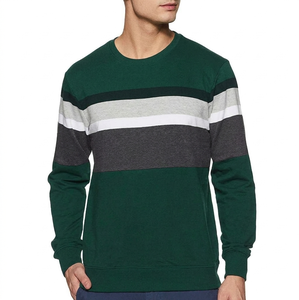 Sudadera de algodón 100% para hombre, cuello redondo, forro polar grueso, manga larga, patrón liso, bordado, teñido liso - Product Image 3